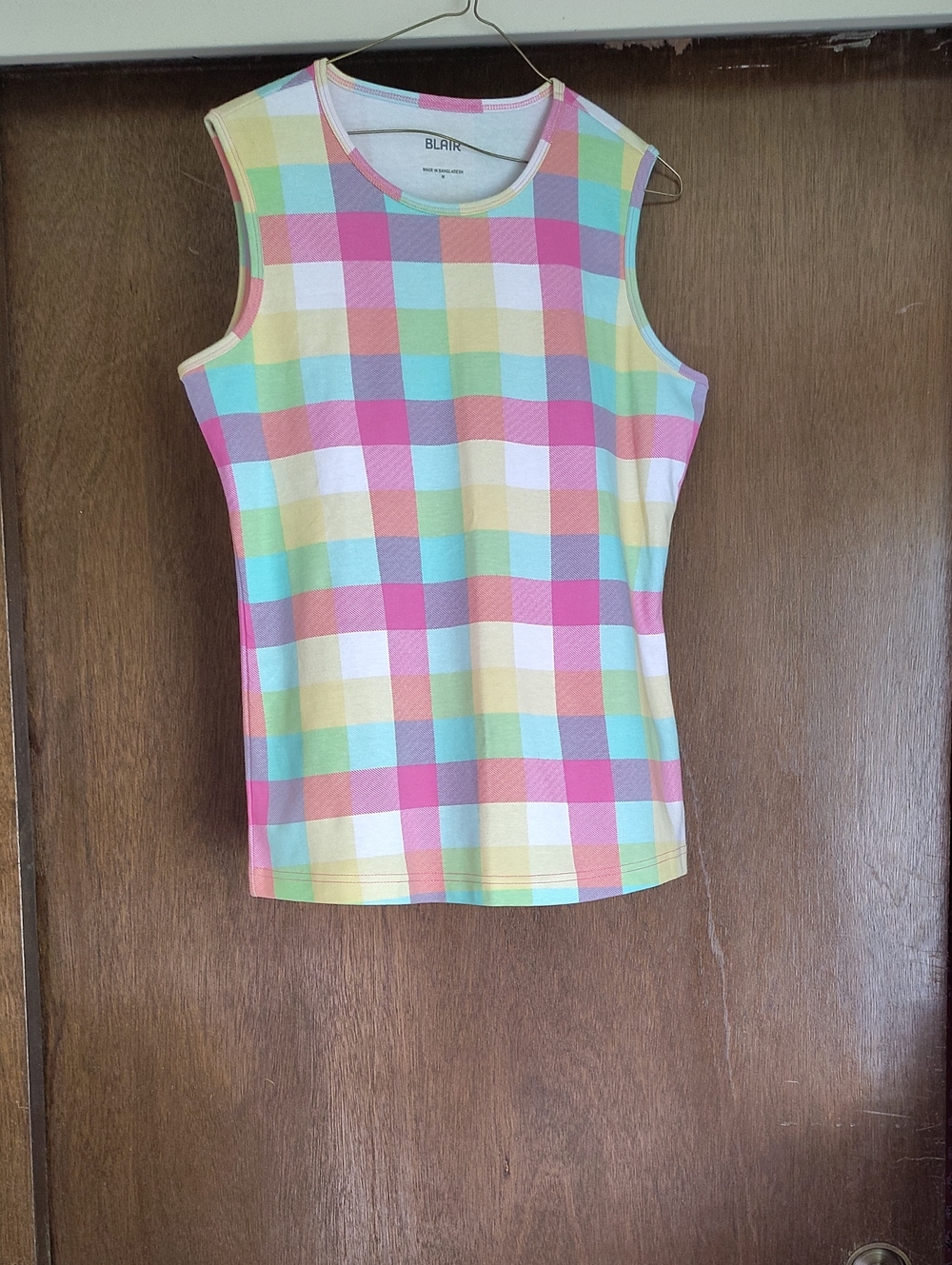 Blair Pastel Pink Mint Yellow Knit Top, Cotton blend. Never Worn
